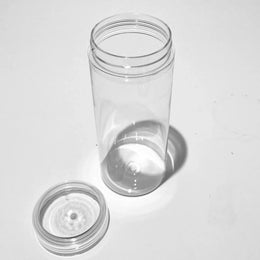 clear travel jar angled view