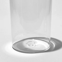 closeup of clear travel jar