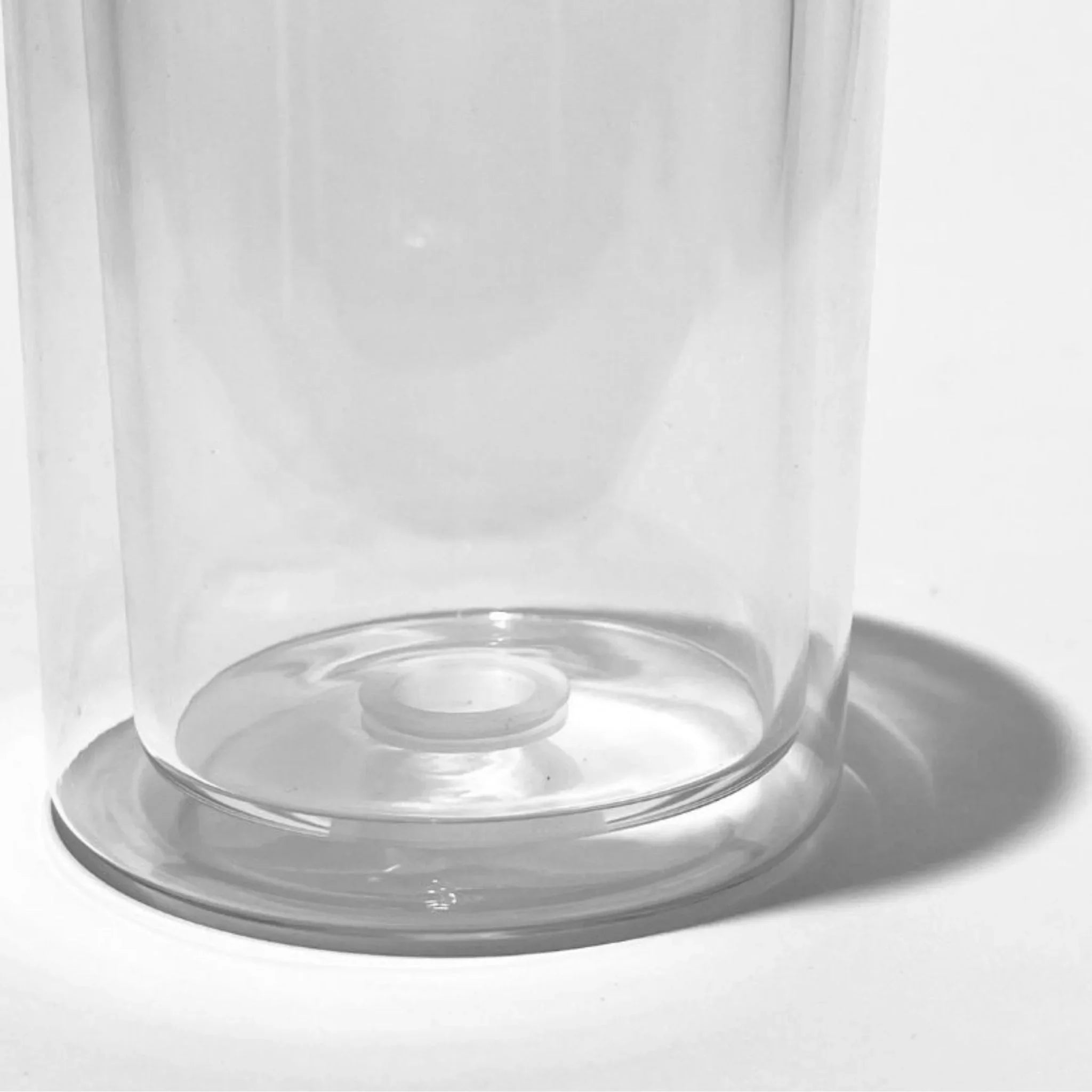 closeup of travel glass gravity bong crystal 