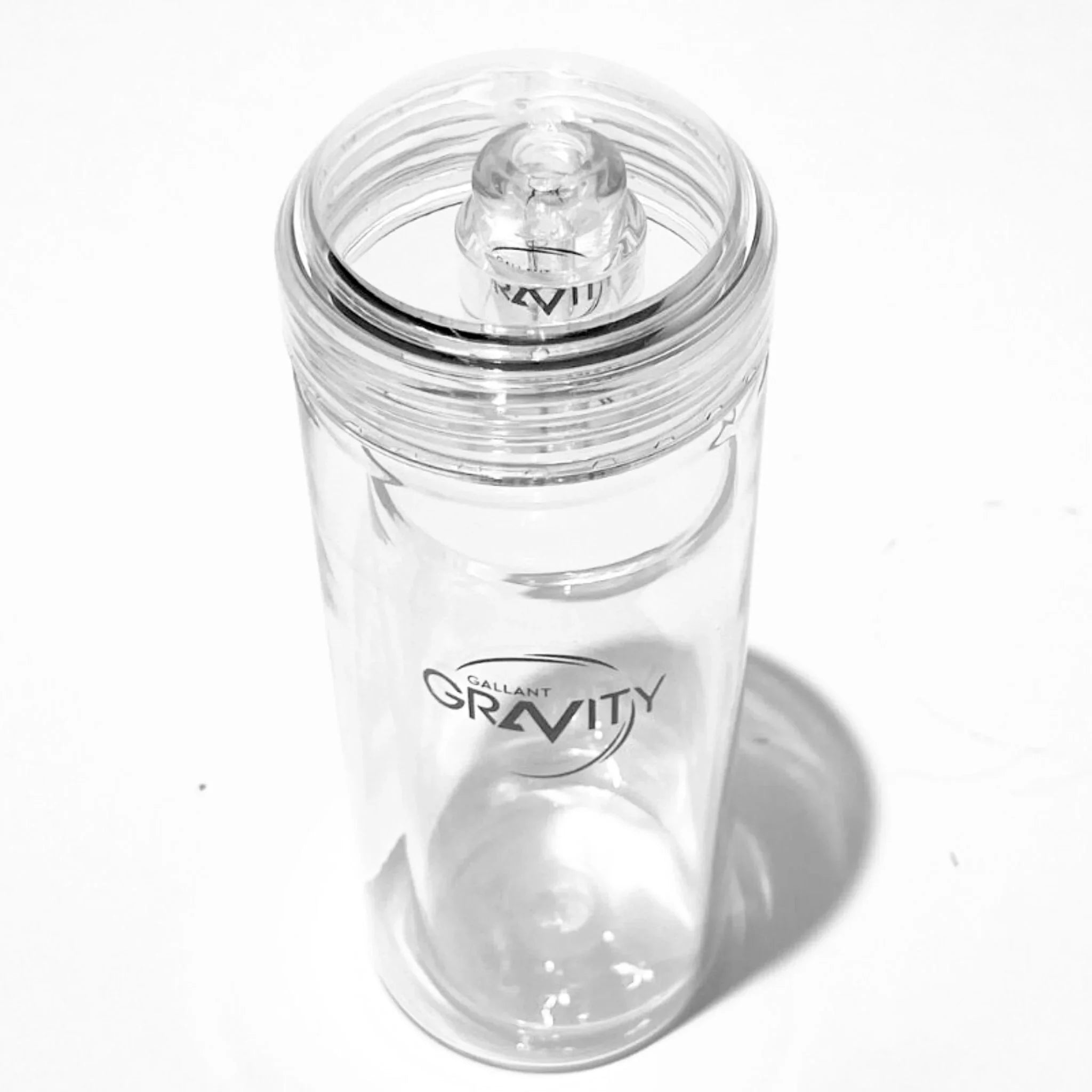 lid closed crystal travel glass gravity bong